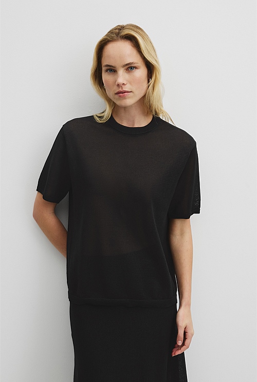 Fine Mesh Knit T-Shirt Fine Mesh Knit T-Shirt