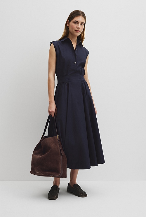 Australian Cotton Fit-and-Flare Midi Dress Australian Cotton Fit-and-Flare Midi Dress