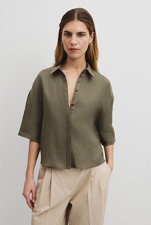 Short Sleeve Linen Shirt Short Sleeve Linen Shirt