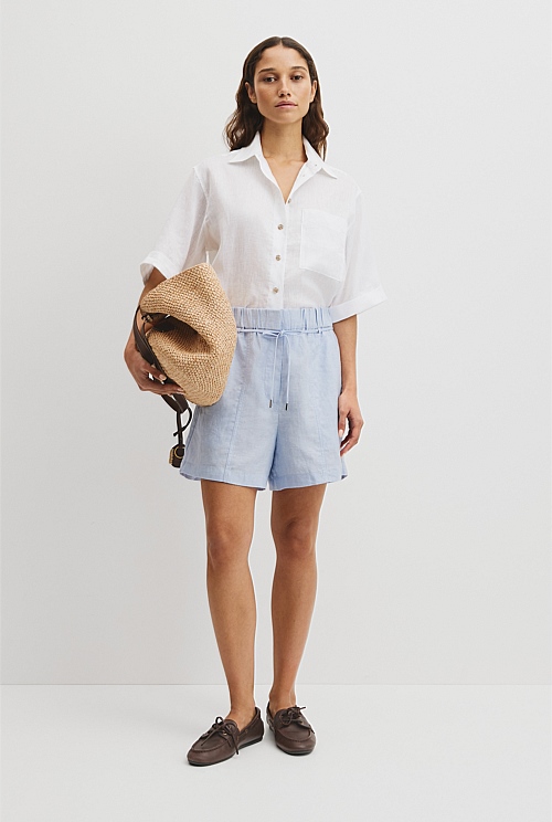 Pull On Linen Short Pull On Linen Short