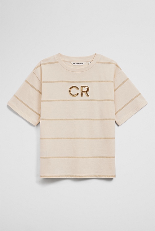 Short Sleeve Sequin Logo T-Shirt Short Sleeve Sequin Logo T-Shirt