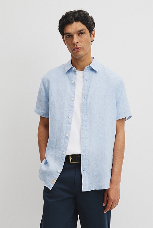 Regular Fit Short Sleeve Linen Shirt Regular Fit Short Sleeve Linen Shirt