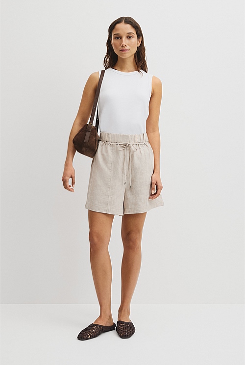 Pull On Linen Short Pull On Linen Short