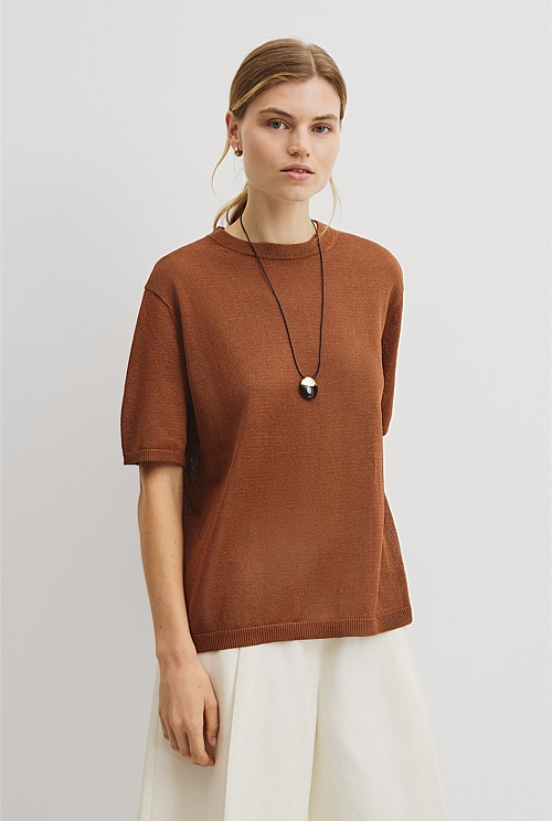 Fine Mesh Knit T-Shirt Fine Mesh Knit T-Shirt