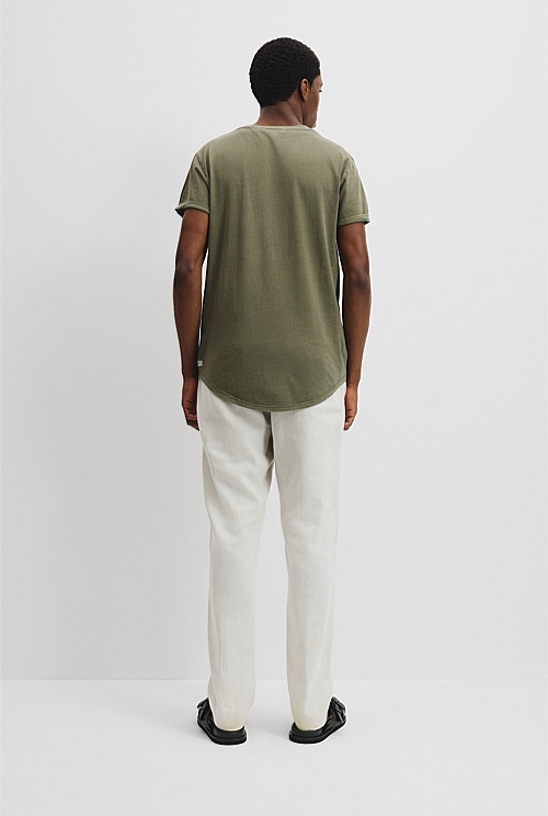 Australian Cotton Longline Garment Dyed T-Shirt