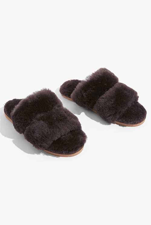 Australian Made Shearling Double Slide