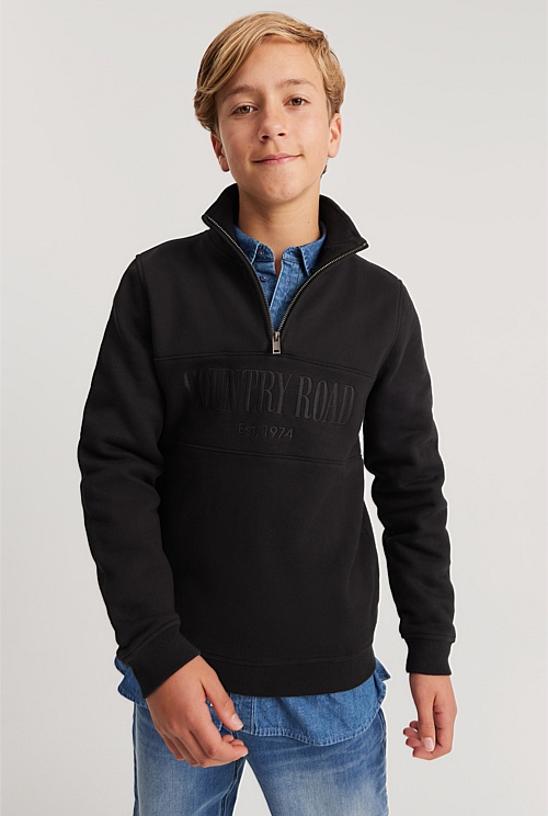 Teen Verified Australian Cotton Heritage Half Zip Sweat