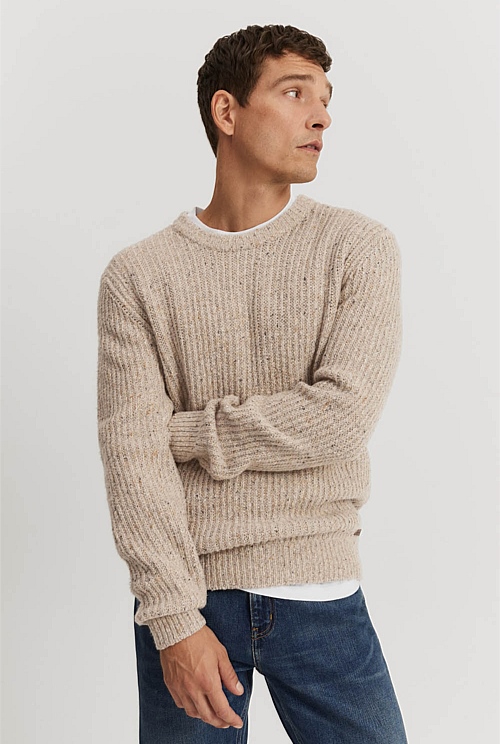 Merino Nep Crew Knit