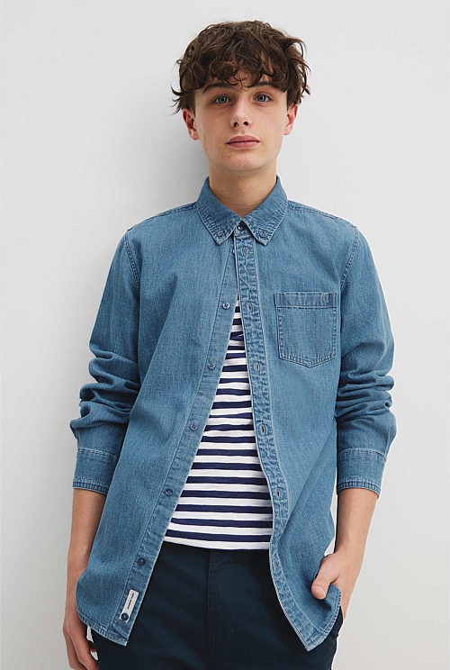 Teen Organically Grown Cotton Chambray Shirt