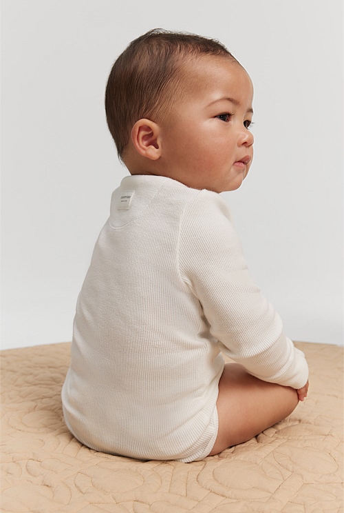 Organically Grown Cotton Rib Long Sleeve Bodysuit