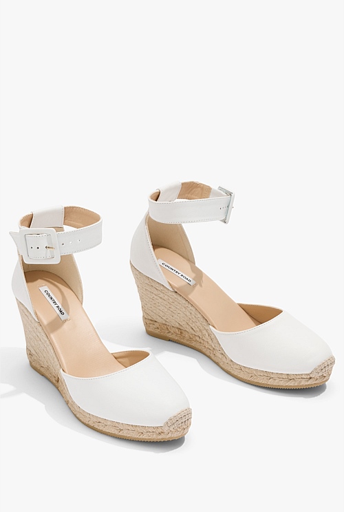 Carolina Leather Espadrille Wedge