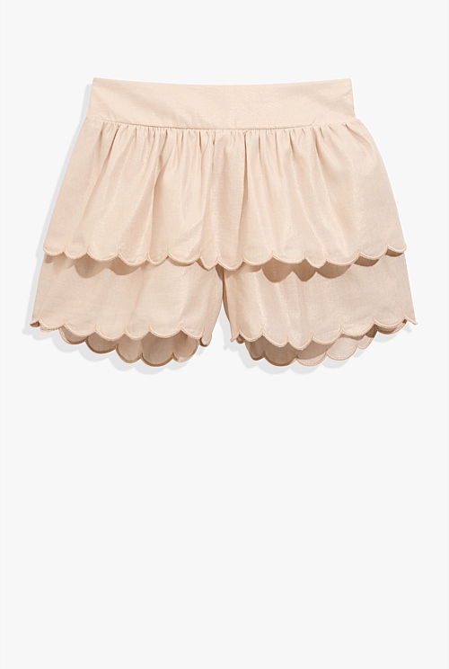 Scallop Linen Skort