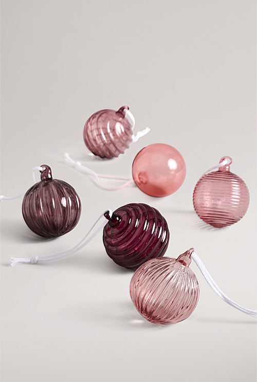 Small Glass Bauble Set of 6