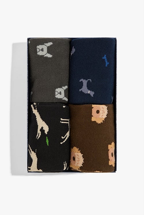 Australian Cotton Blend Dog Sock Pack of 4