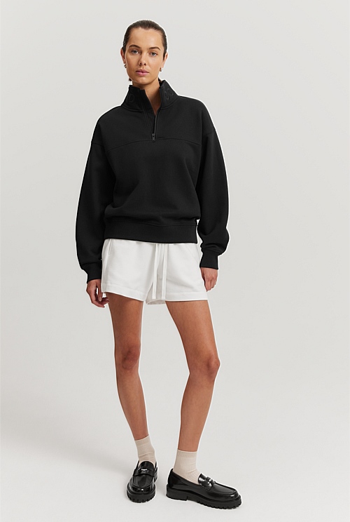 Australian Good Earth Cotton Zip Collar Sweat