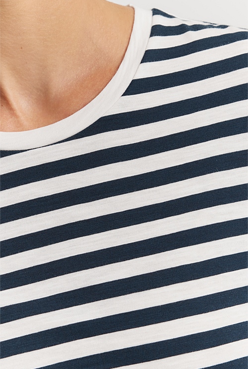 Australian Cotton Slub Stripe Long Sleeve T-Shirt