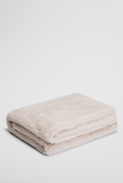 Hailey Recycled Polyester Blend Fur Throw