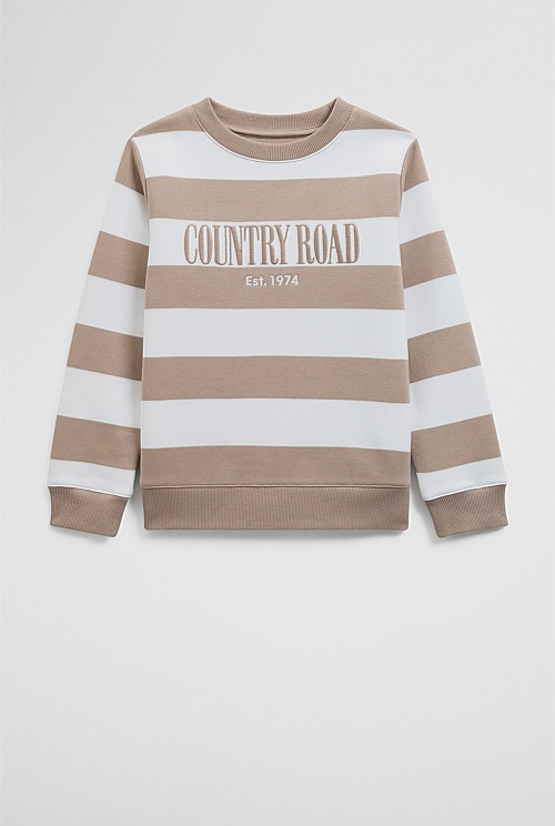 Verified Australian Cotton Heritage Stripe Sweat