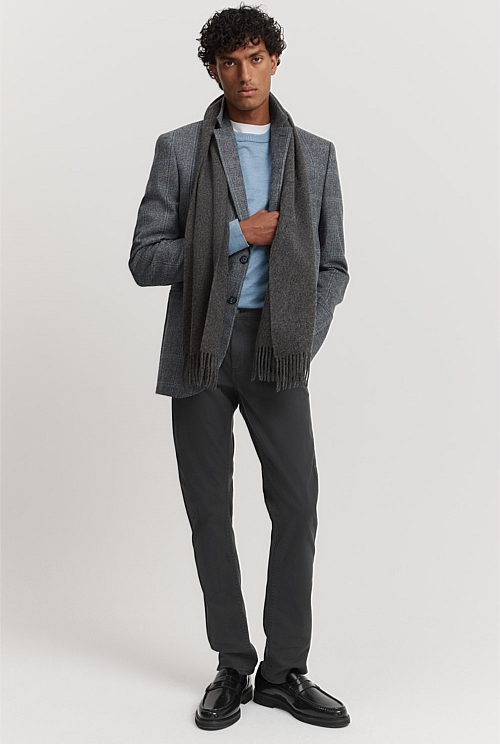 Regular Fit Lambswool Check Blazer