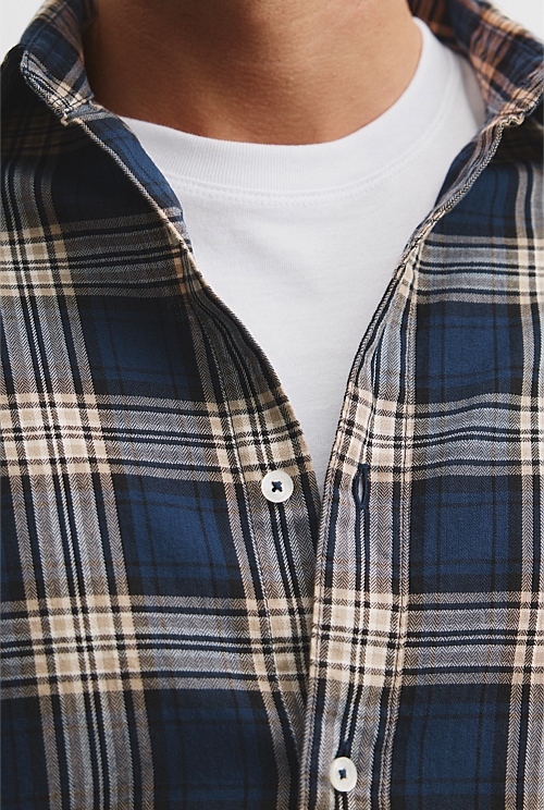 Regular Fit Australian Good Earth Cotton Flannel Check Shirt