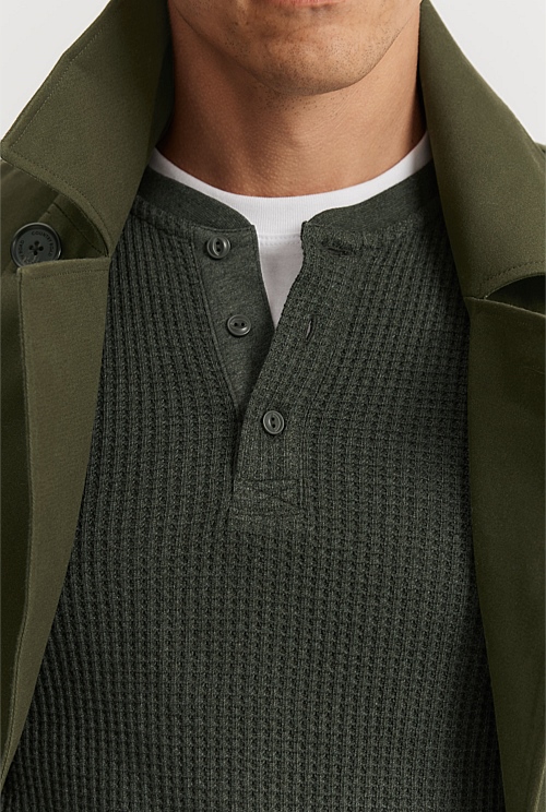 Australian Cotton Blend Waffle Henley