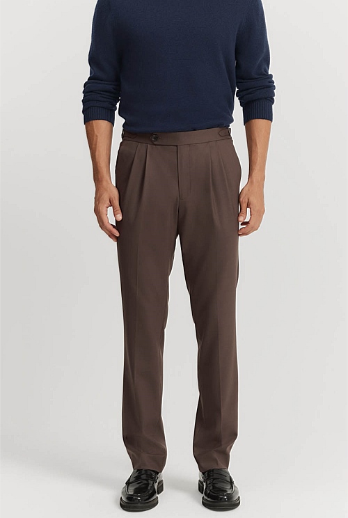 Wool Blend Buckle Pant