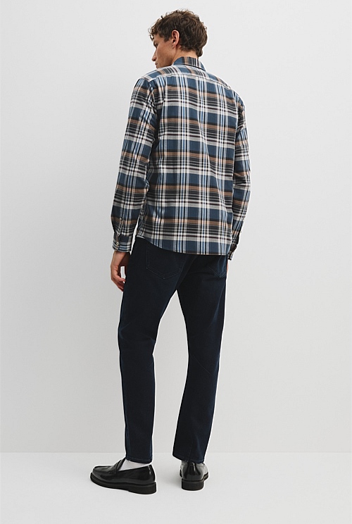 Regular Fit Good Earth Cotton Flannel Check Shirt