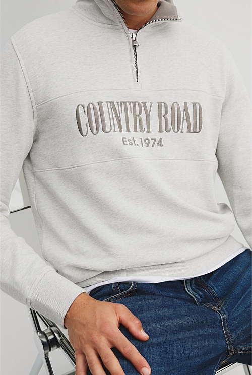 Verified Australian Cotton Half Zip Heritage Sweat