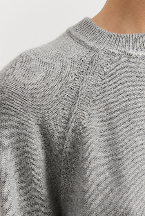 GCS-certified Cashmere Blend Crop Knit