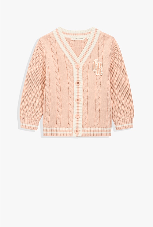 Organically Grown Cotton Varsity Cardigan