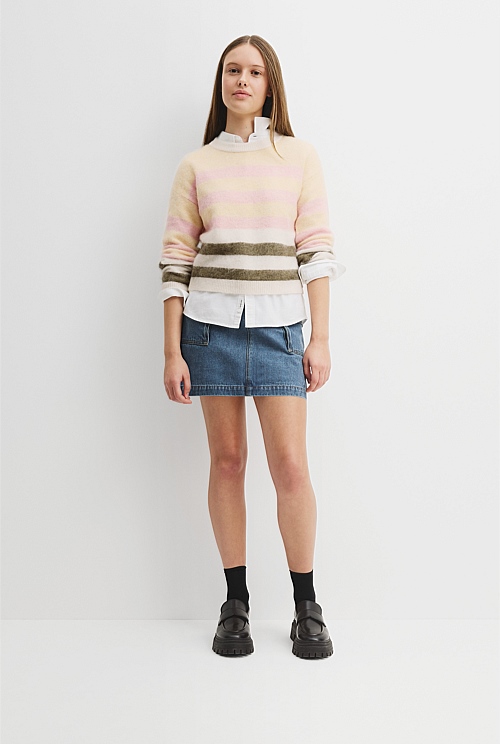 Teen Block Stripe Knit