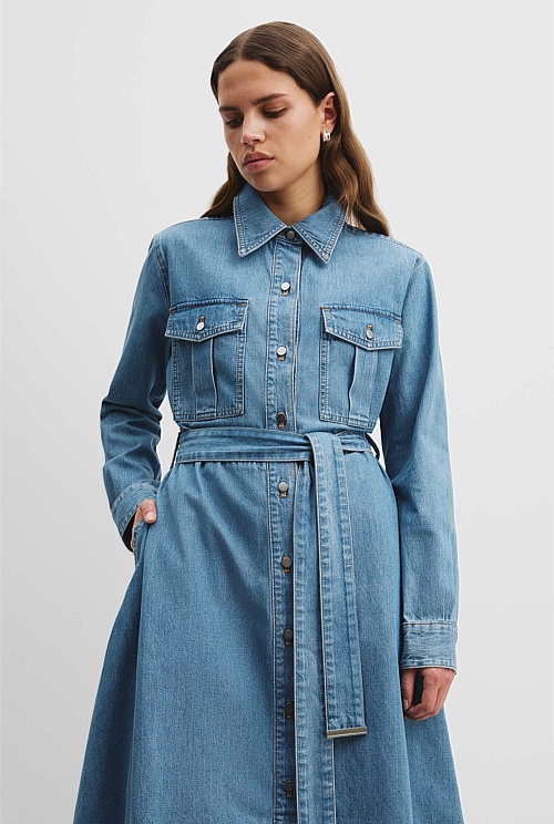 Pocket Detail Denim Dress