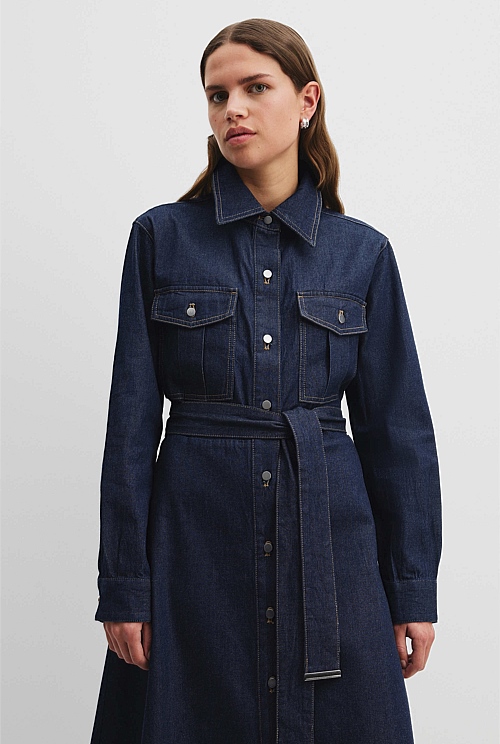 Pocket Detail Denim Dress