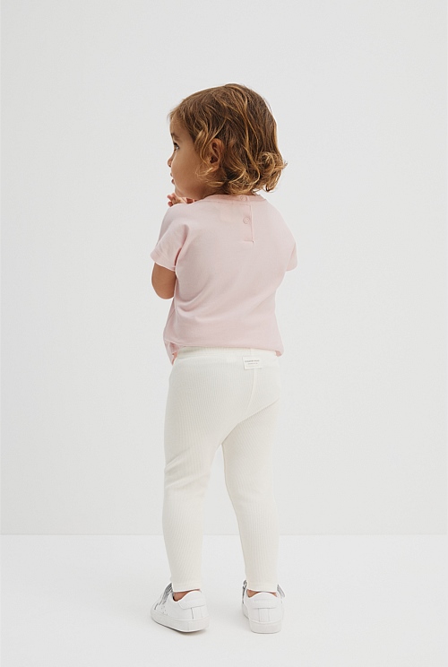 Organically Grown Cotton Blend Solid Rib Legging