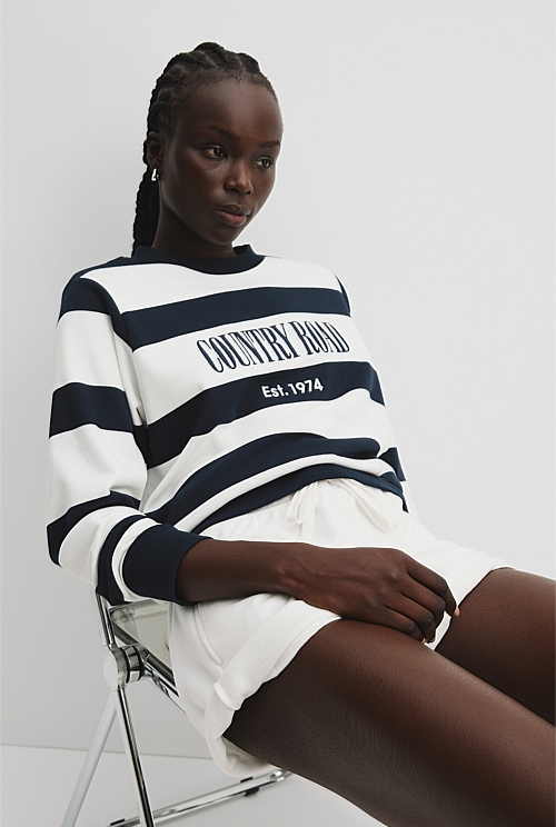 Verified Australian Cotton Stripe Heritage Sweat