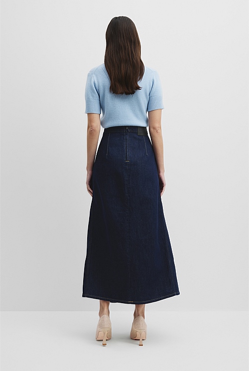 Panelled Denim Skirt