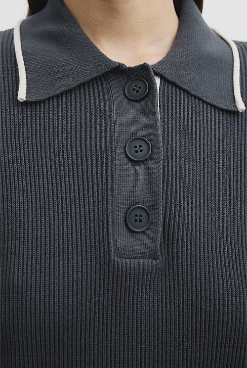 Rib Knit Polo