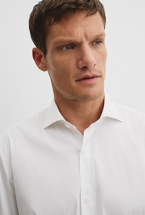 Tailored Fit Cotton Blend Stretch Shirt