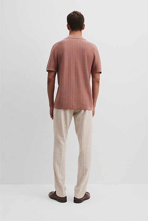 Cotton Silk Textured Knit Shirt