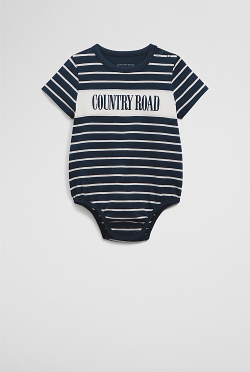 Organically Grown Cotton Stripe Heritage T-Shirt Bodysuit