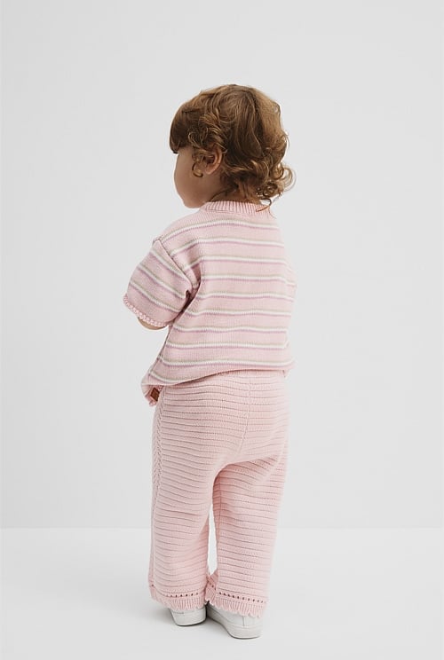 Organically Grown Cotton Pointelle Knit Pant