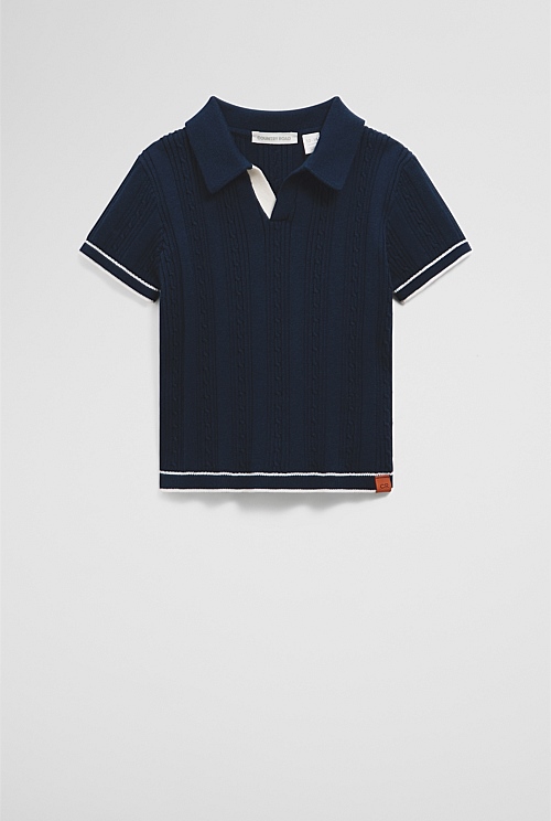 Organically Grown Cotton Knit Polo