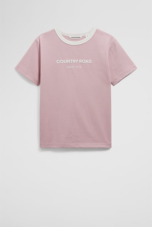 Australian Cotton Contrast Logo T-Shirt