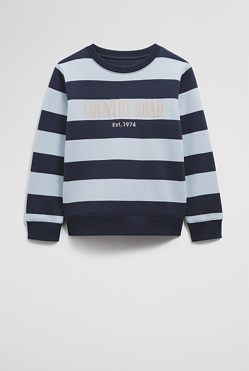 Verified Australian Cotton Heritage Stripe Sweat