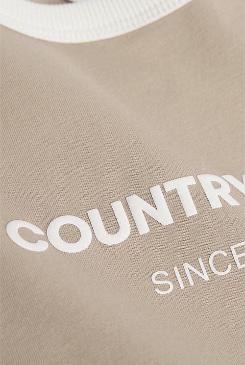 Australian Cotton Contrast Logo T-Shirt