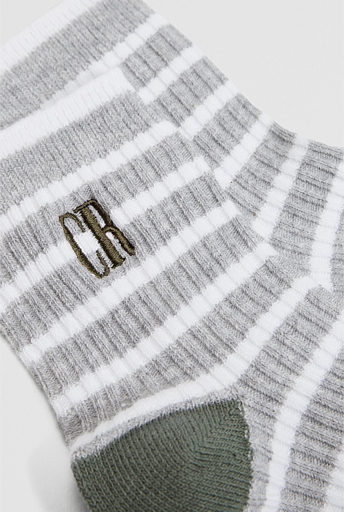 Rib Quarter Crew Sock