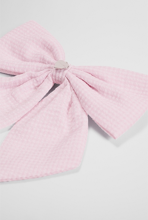 Large Gingham Bow Clip