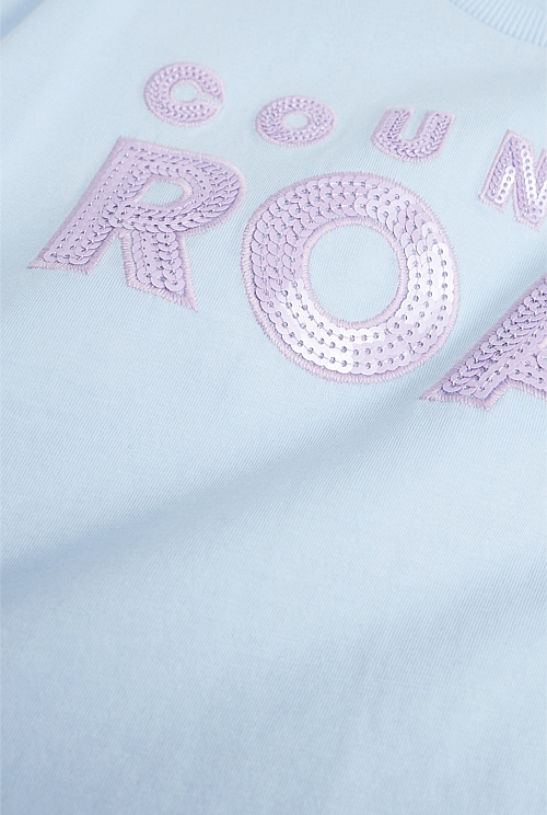 Organically Grown Cotton Sequin Logo T-Shirt