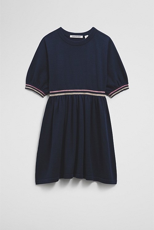 Organically Grown Cotton Pop Stripe Knit Dress