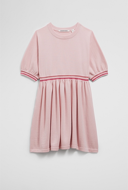 Organically Grown Cotton Pop Stripe Knit Dress